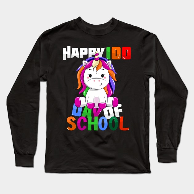 happy 100th day of school unicorn co Long Sleeve T-Shirt by hadlamcom